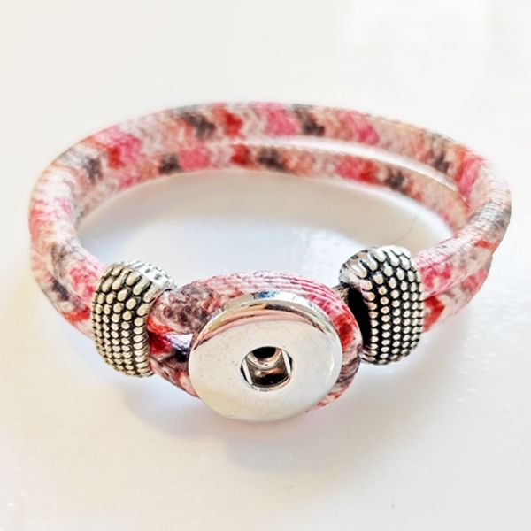 SnapOn Armbånd - Rosa slangetrykk