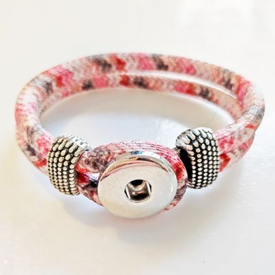 SnapOn Armbånd - Rosa slangetrykk