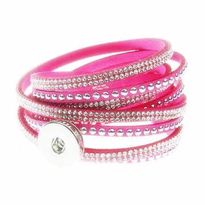 SnapOns Armbånd - HotPink Rhinestone