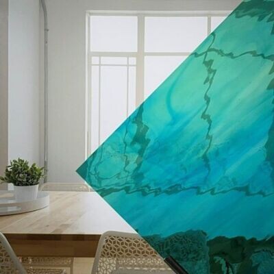 Pale Green & Aqua Blue Waterglass