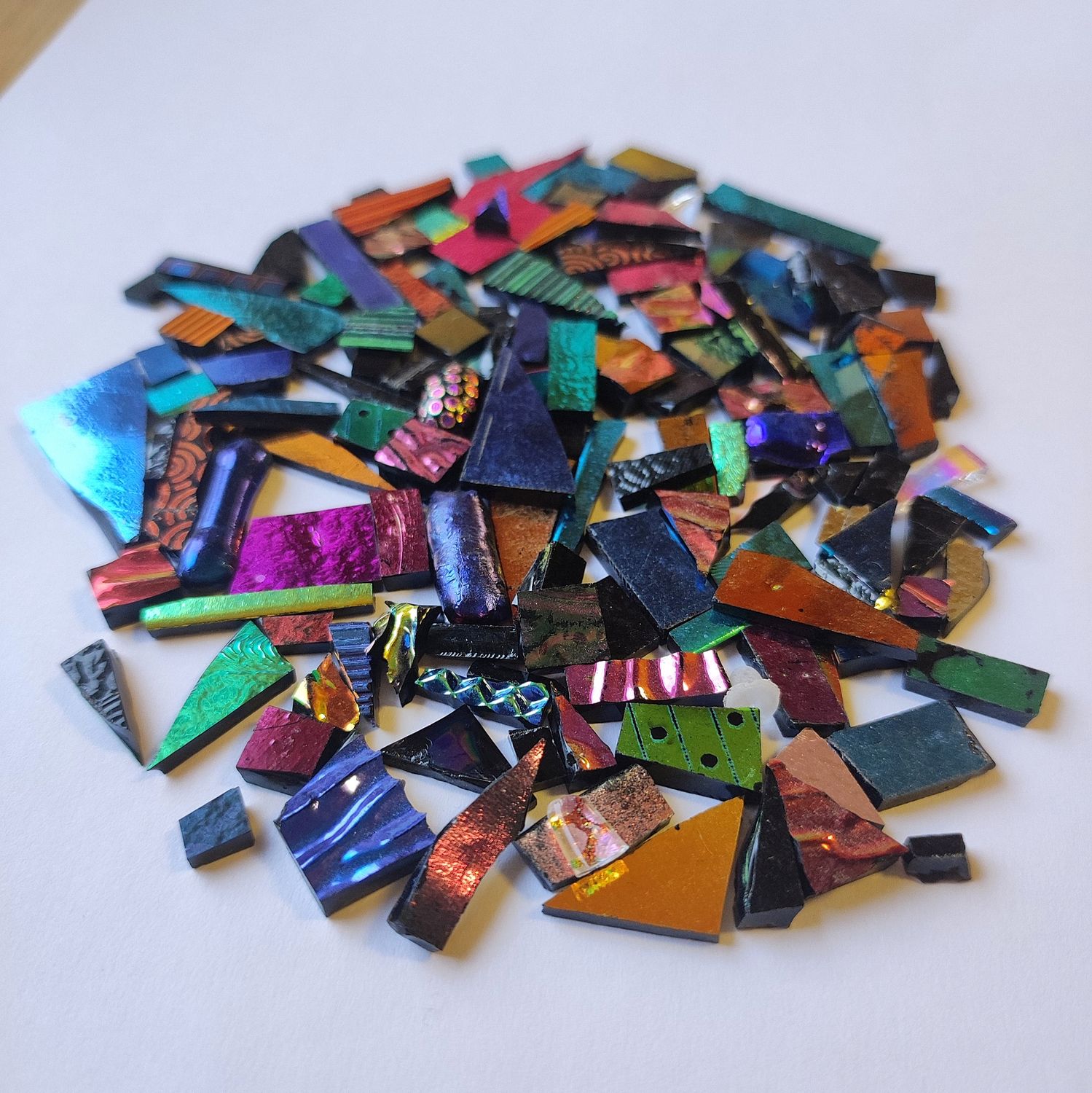 COE90 Dichroic on Black Scrap bits 50gram