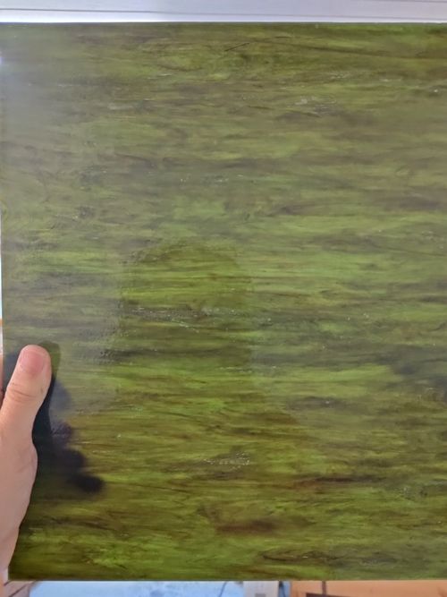 Olive Green, medium green, white streaky opal