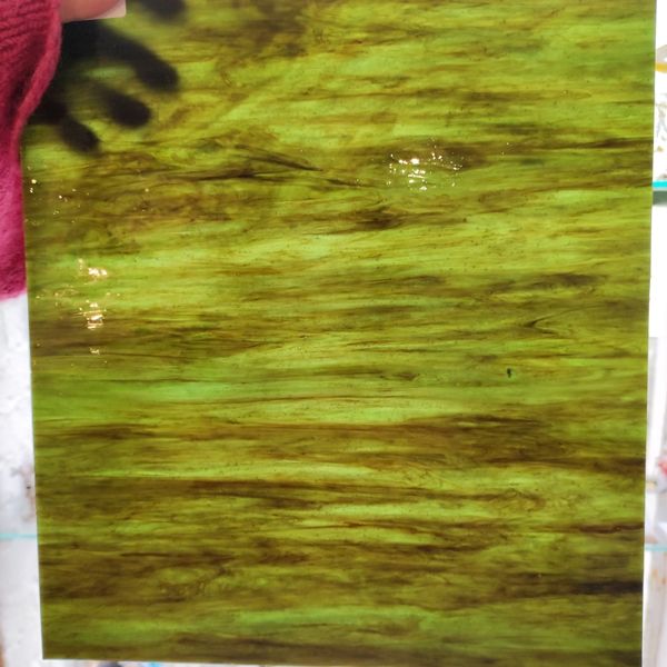 Olive Green, Medium Green opalescent Lys bakfra