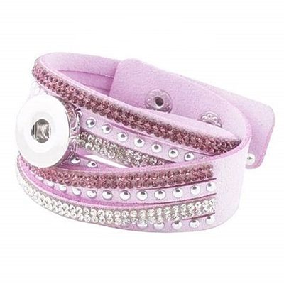 SnapOn Armbånd - Lilac Rhinestone