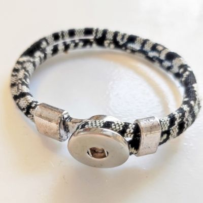 SnapOn Armbånd - Black &amp; White Tribal