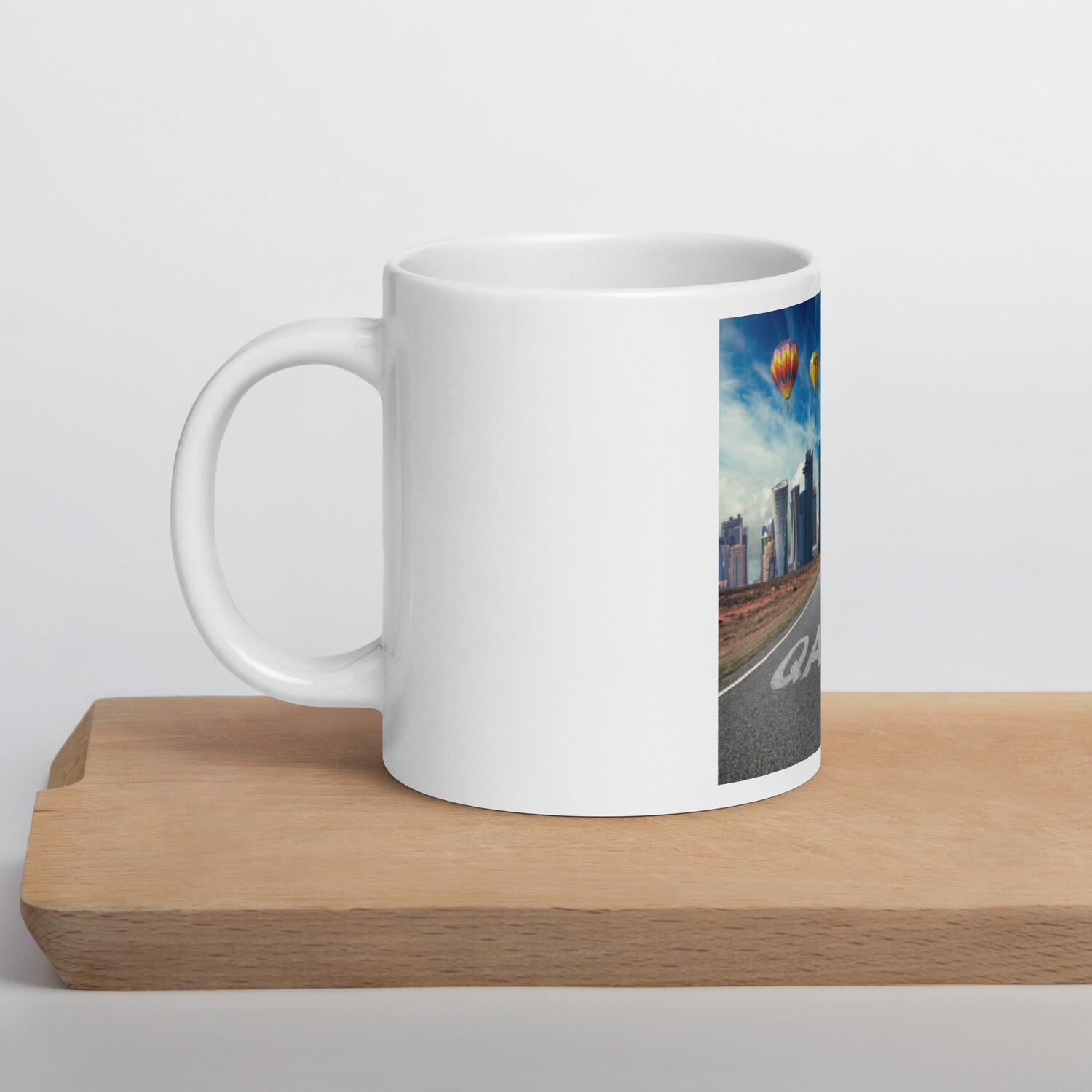 White glossy mug