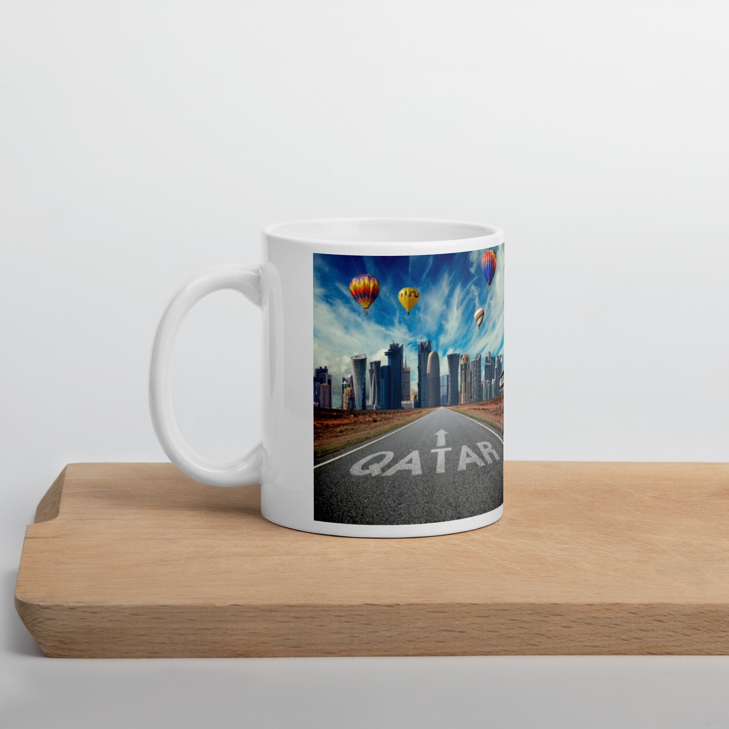 White glossy mug