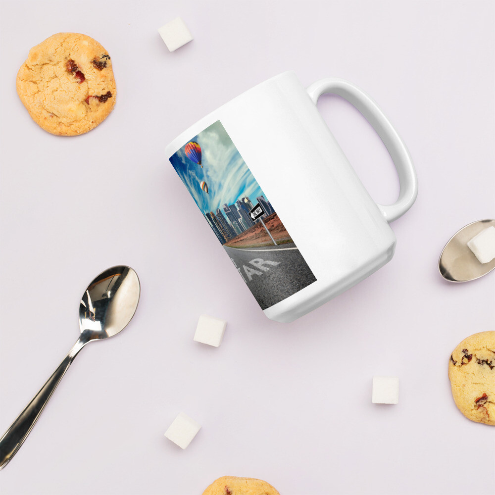White glossy mug