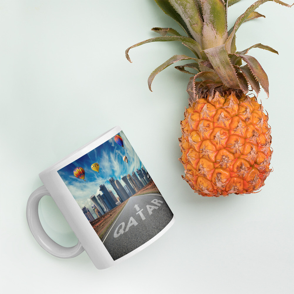 White glossy mug