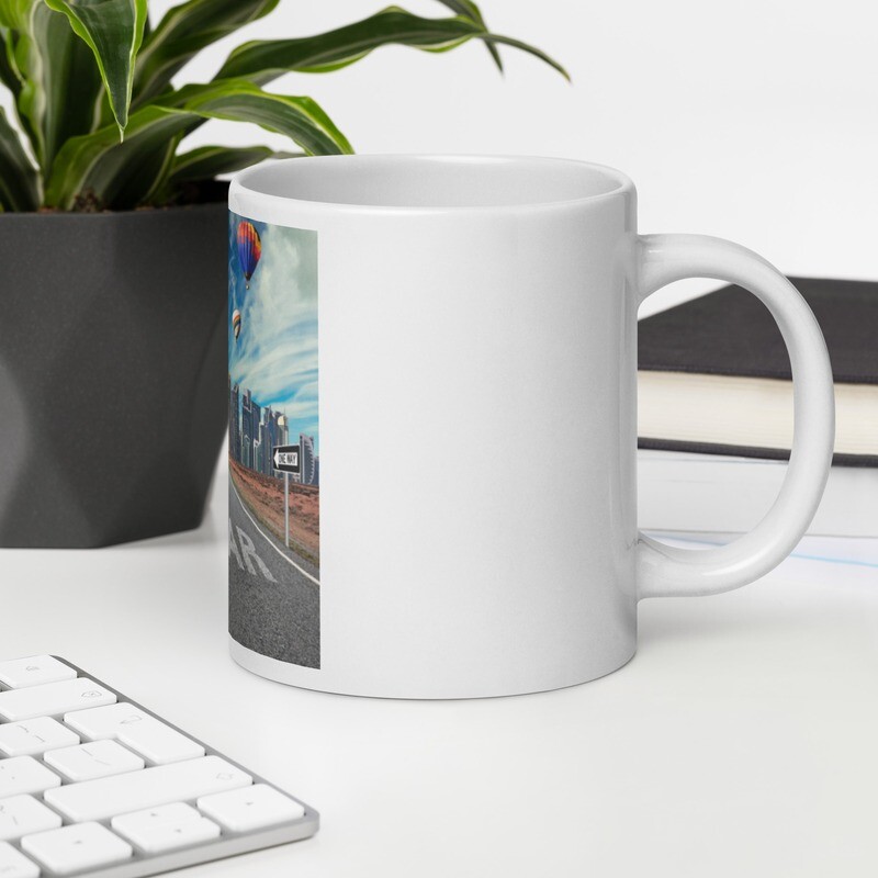 White glossy mug