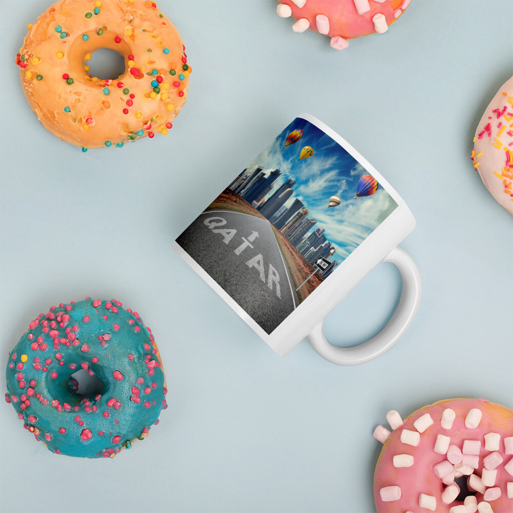 White glossy mug