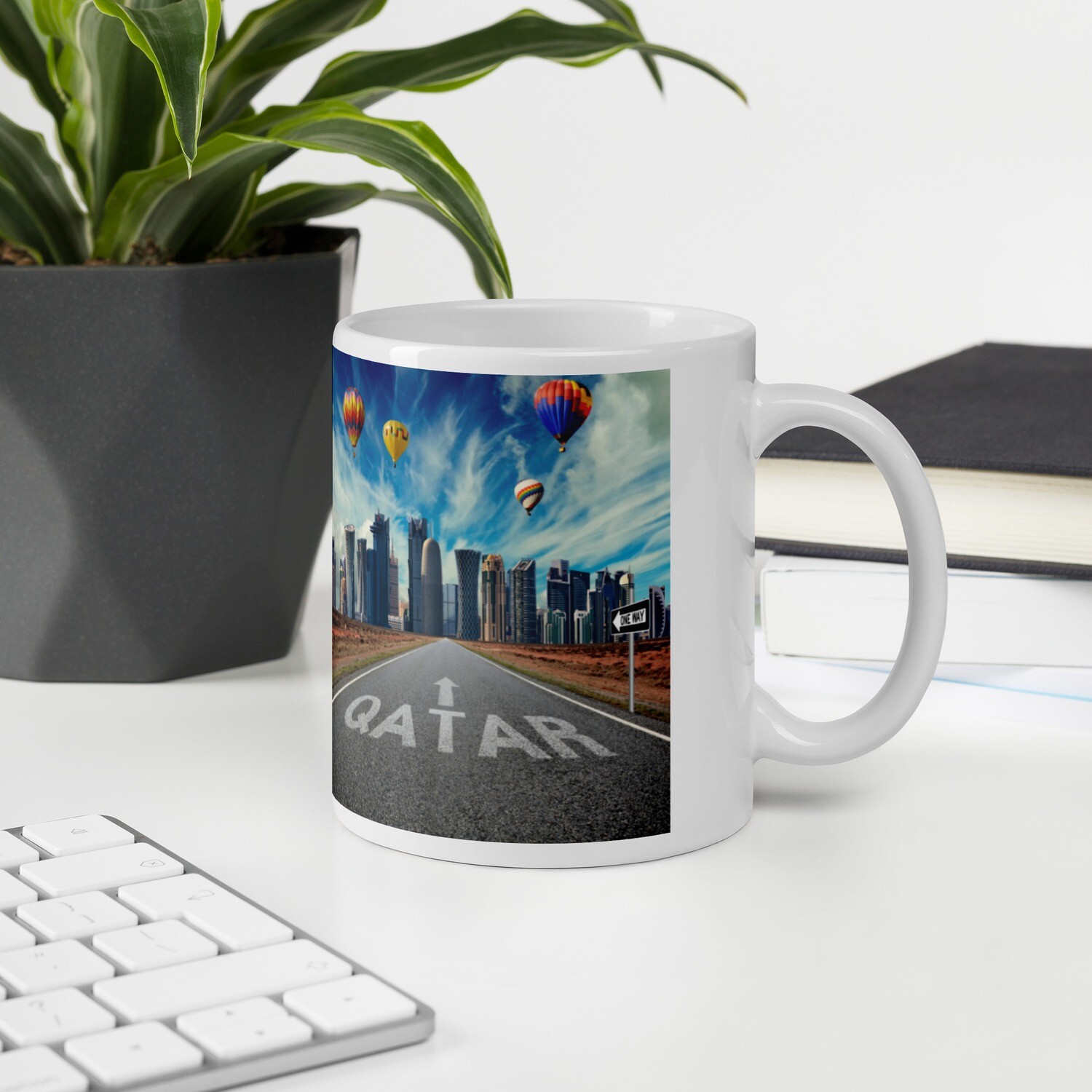 White glossy mug