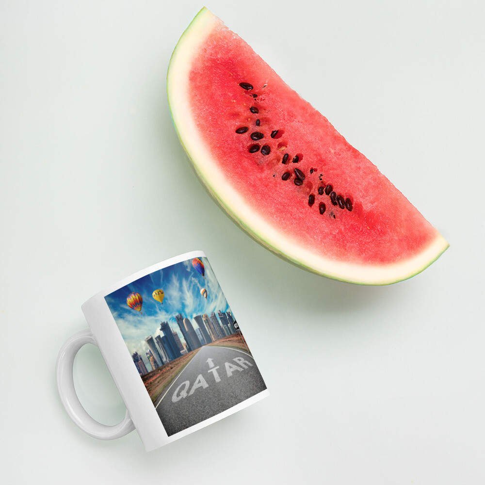 White glossy mug