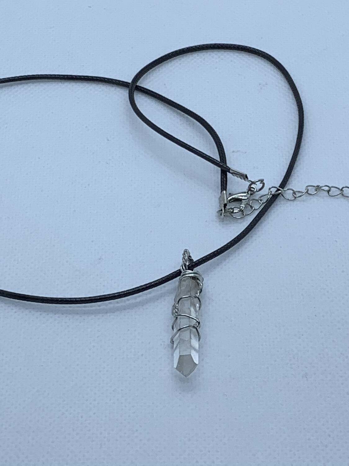 Raw Clear Quartz Wired Wrapped Necklace