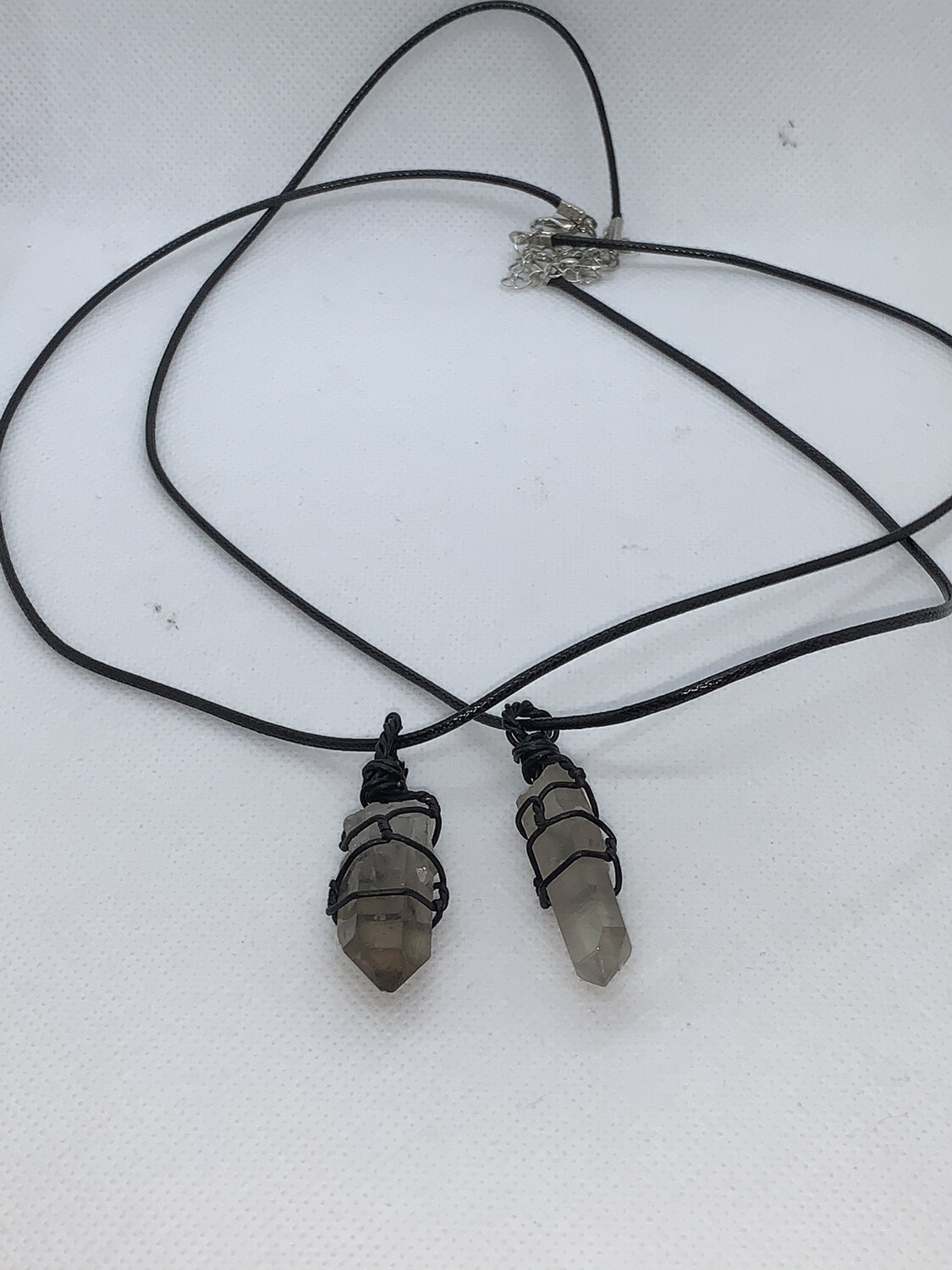 Raw Smoky Quartz Wired Wrapped Necklace