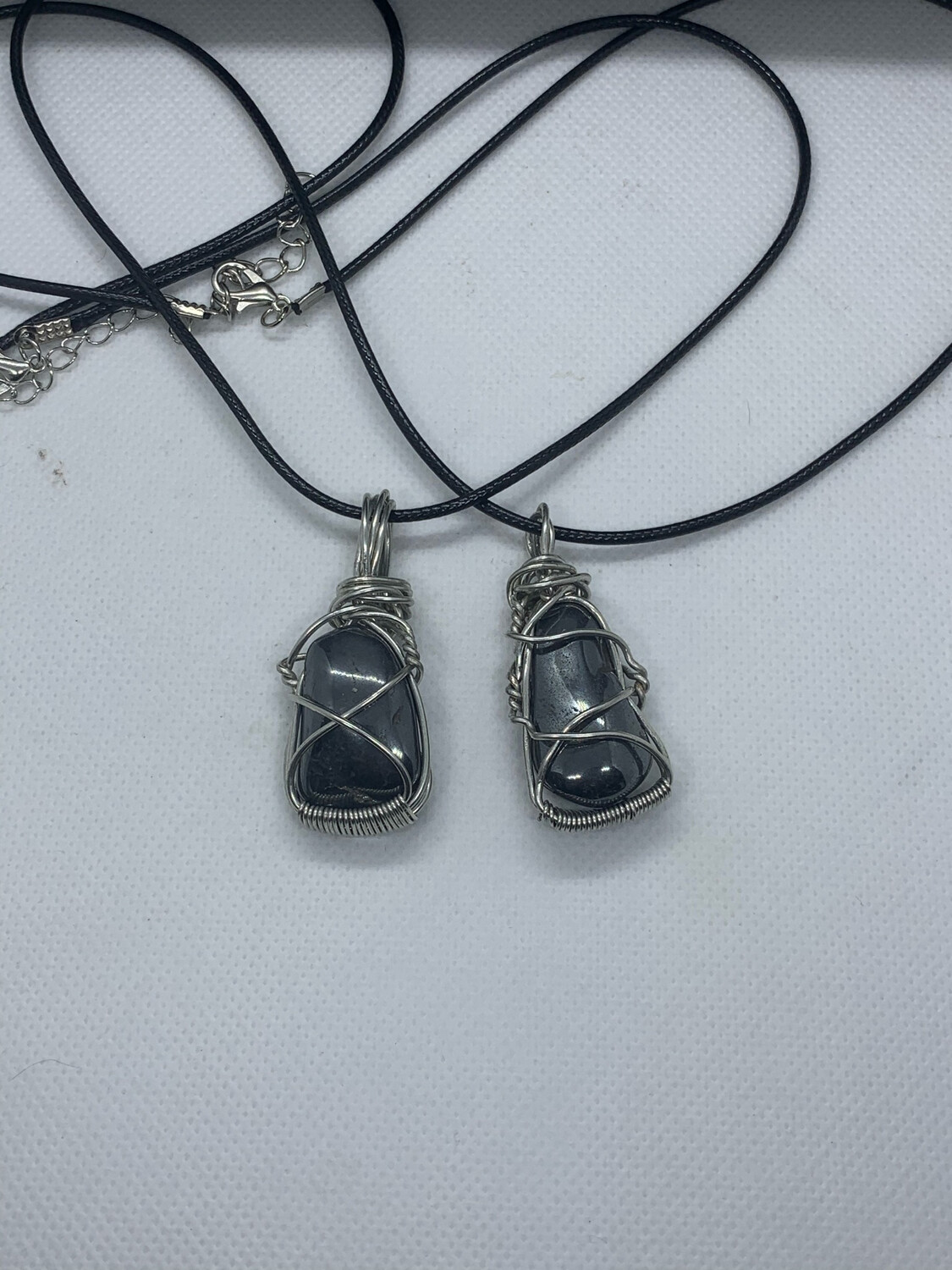 Hematite wired wrapped necklace