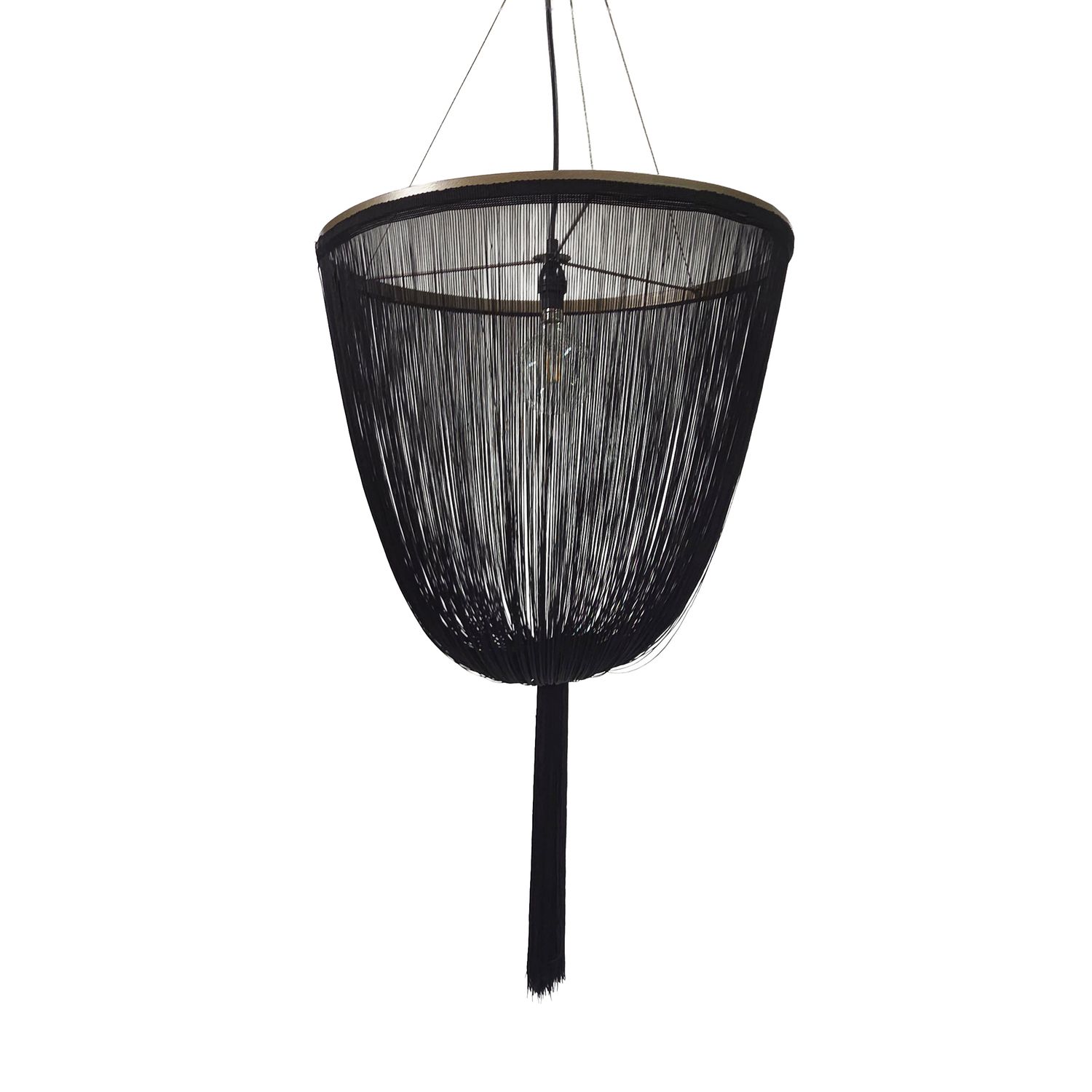 Gathered Black Fringe Pendant Gathered Black Fringe Pendant