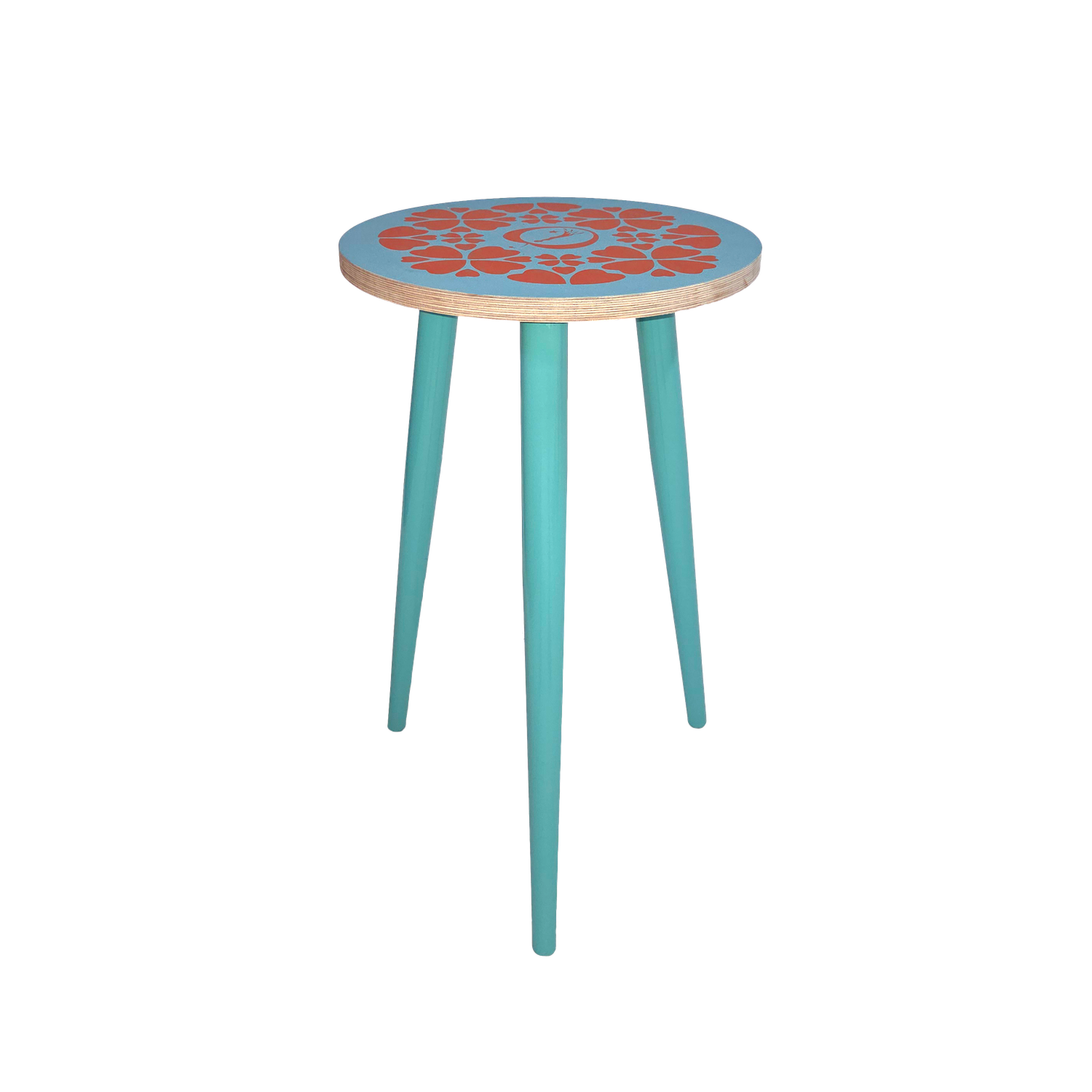 Turquoise Blossom Side Table