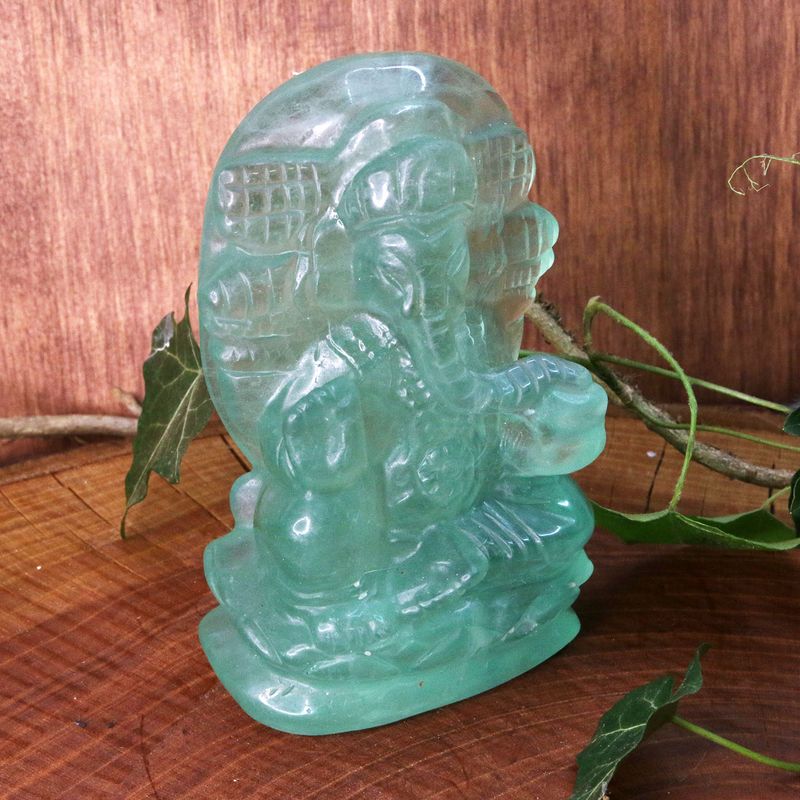 Fluorite Ganesh AA vert 10 cm