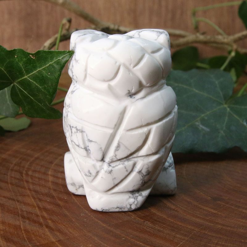 Howlite chouette blanche A 50mm