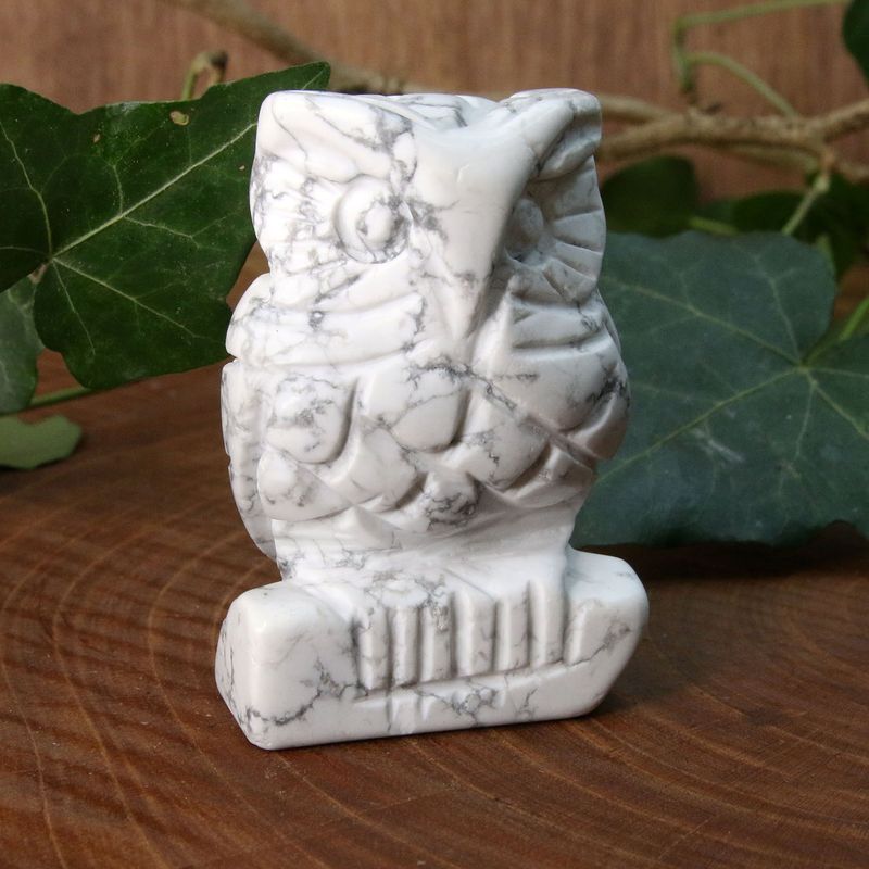 Howlite chouette blanche A 50mm