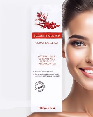 Crema Facial con Astaxantina, Ceramidas y 1% de Ácido Hialurónico