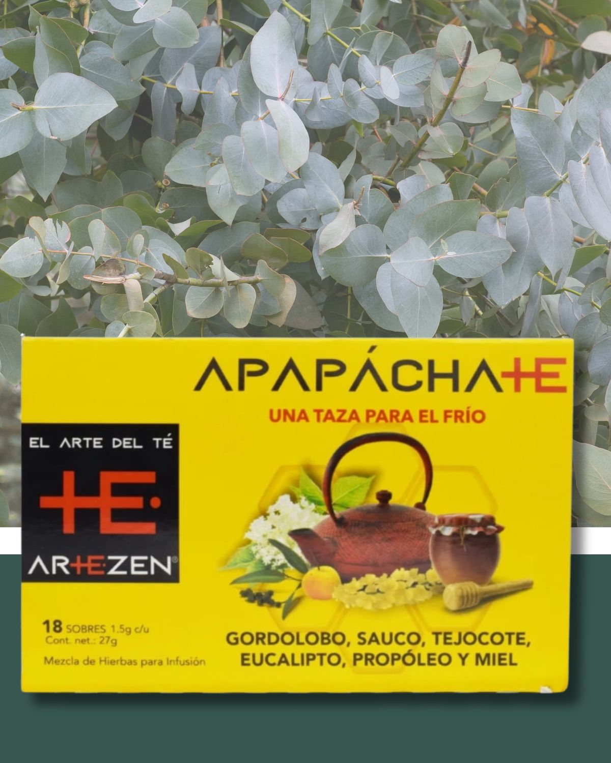 Té de Sauco, Eucalipto, Propóleo, Miel, Tejocote, Gordolobo.