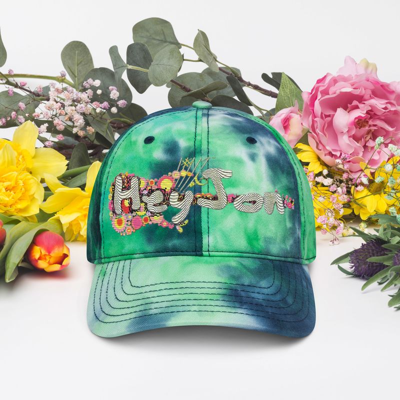 Flower Guitar Tie dye hat