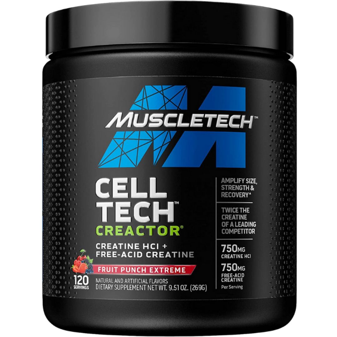 MuscleTech Cell-Tech Creactor - Creatine HCl Formula - Muscle Builder for Men & Women - Creatine HCl + Free-Acid Creatine Supplements - 120 Servings