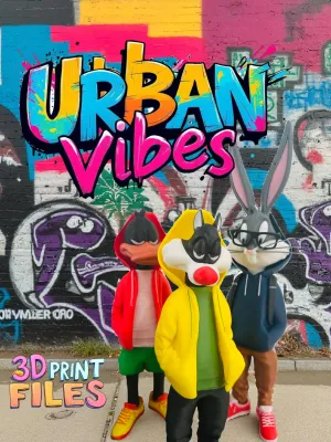 Urban vibes 3D print files, all your favourite characters, seperate parts, 3mf and STL files, over 40 models