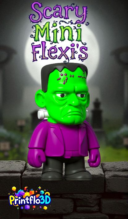 Scary flexi mini&#39;s, ideal for Halloween displays, 10 different characters, pre painted in 3mf format and stl format, commercial use available