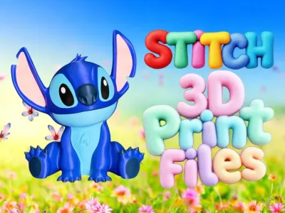 Stitch 3D print files, over 80 files for printing, commercial folder included, many good models and variety