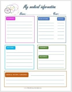 Medical information sheet