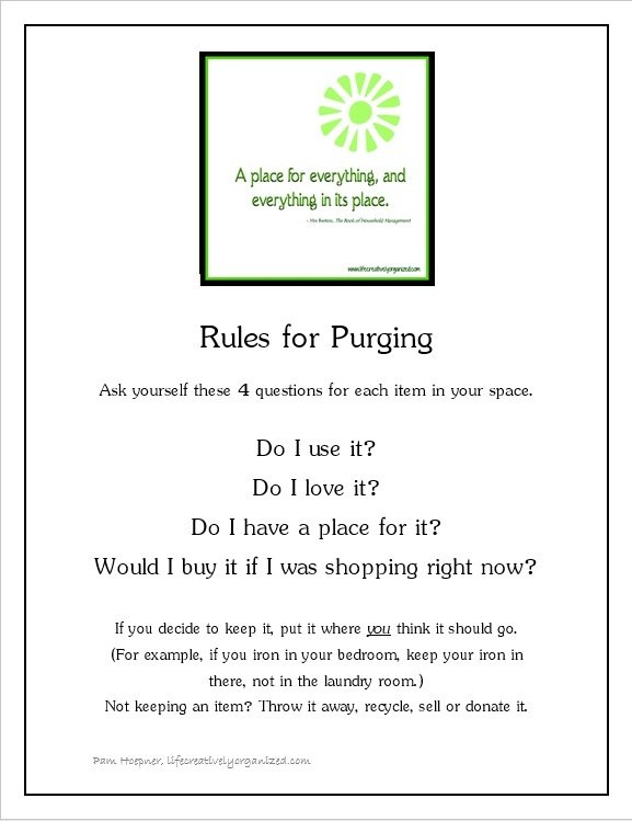 Rules for purging - free