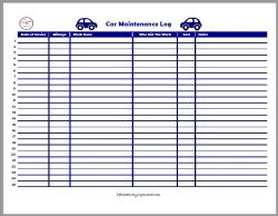 Car maintenance log