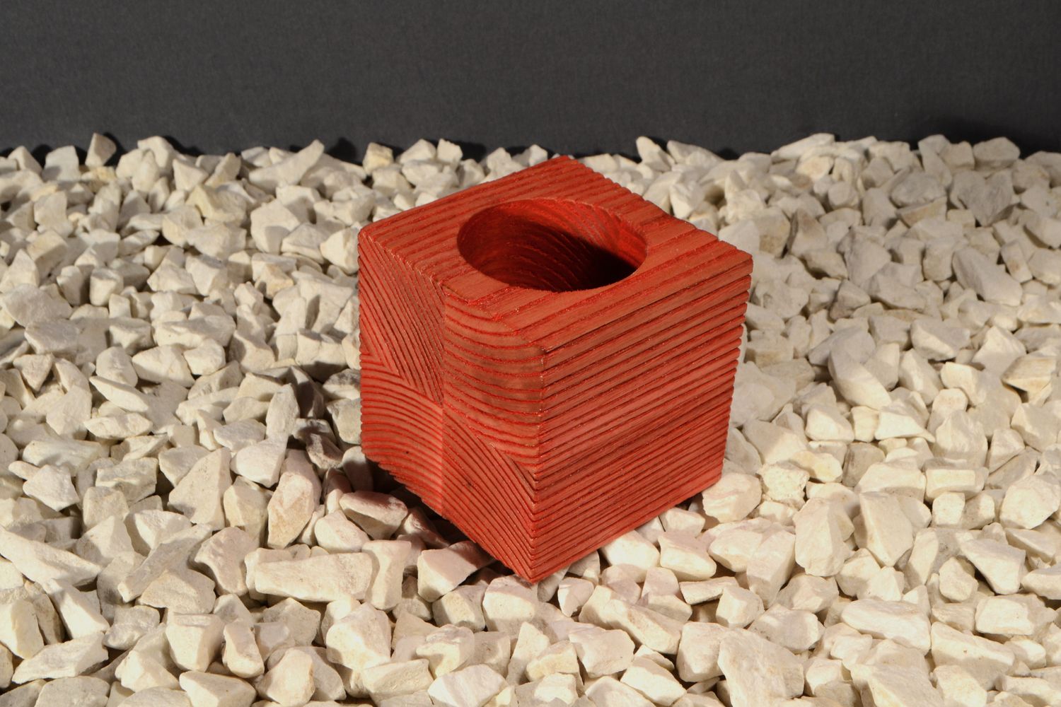 Deep-Texture Brushed Vase | Crimson Ember