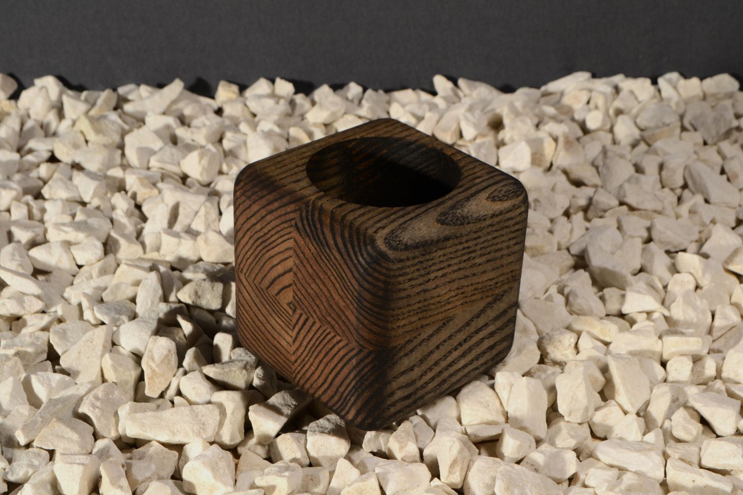 Soft-Touch Sanded Vase | Midnight Charcoal