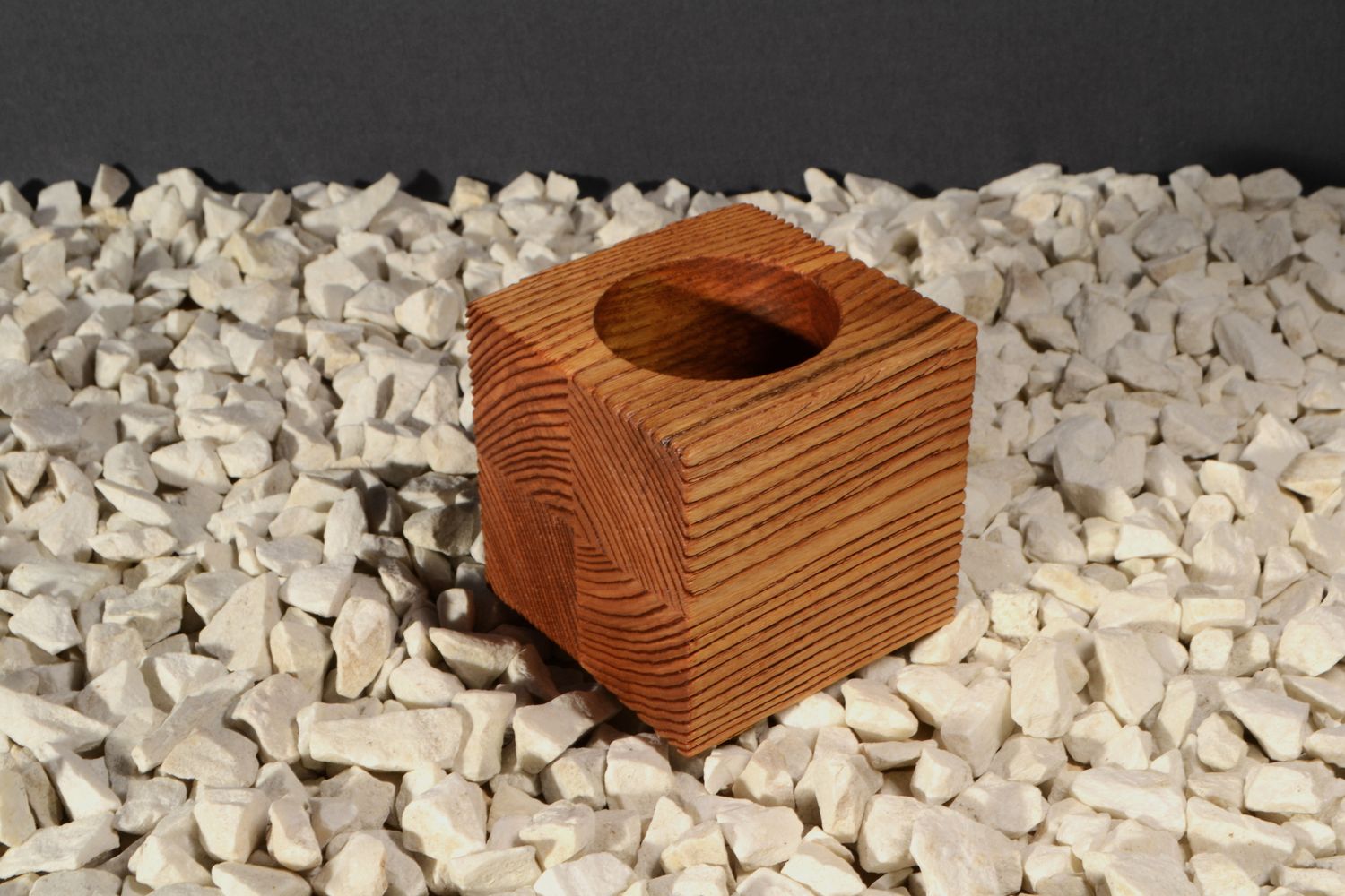 Deep-Texture Brushed Vase | Cherrywood Ember