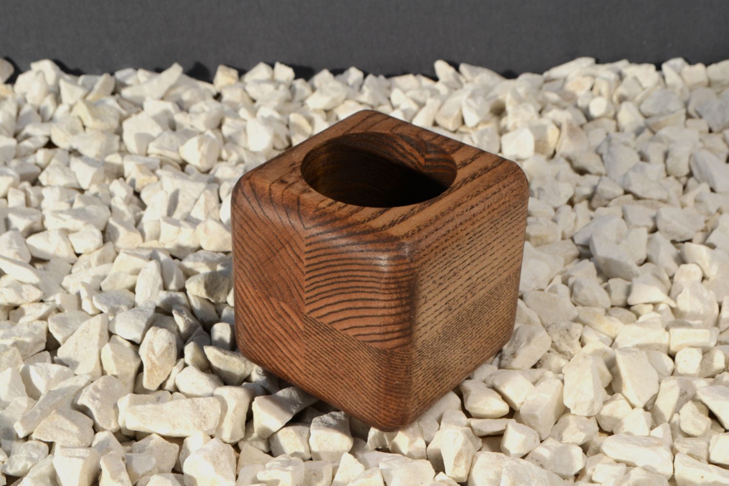 Soft-Touch Sanded Vase | Smoked Tobacco Wood