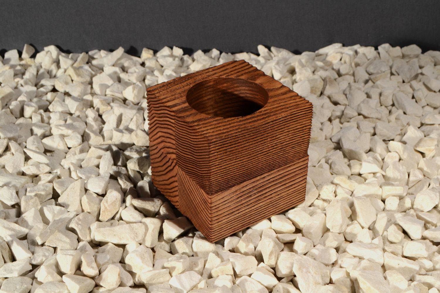 Deep-Texture Brushed Vase | Deep Walnut Reserve