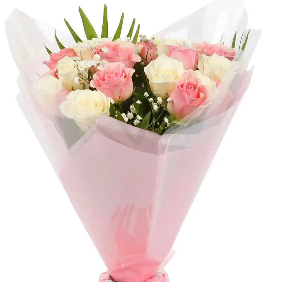 20 Sweet Pink &amp; White Roses