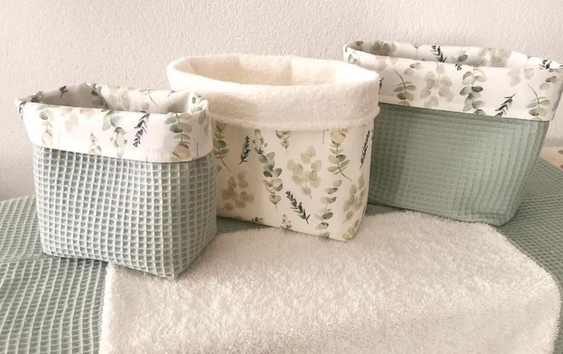 Handgemachtes Utensilo 2er Set– Stoffkorb zur Aufbewahrung