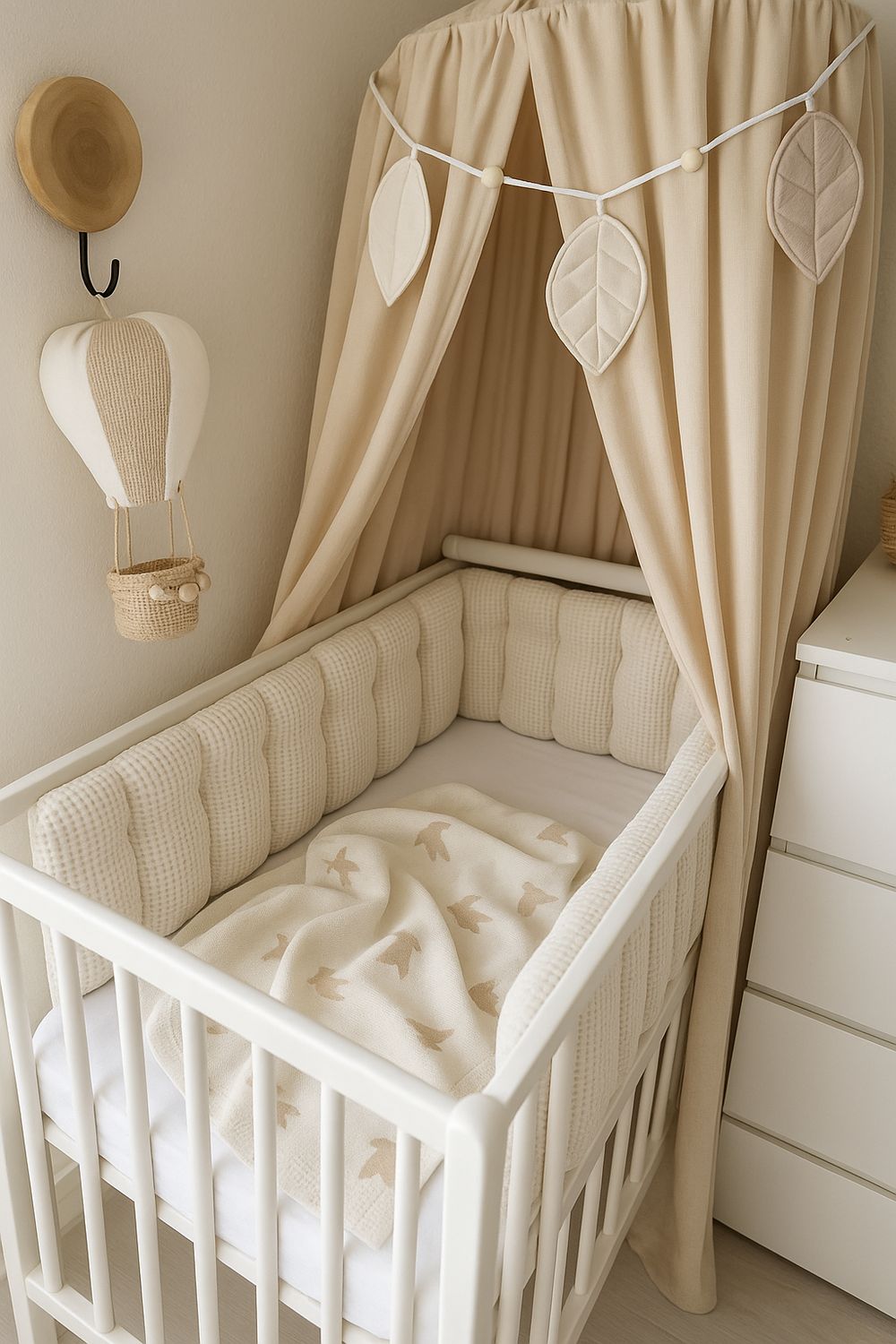 Bettumrandung aus Waffelpiqué 