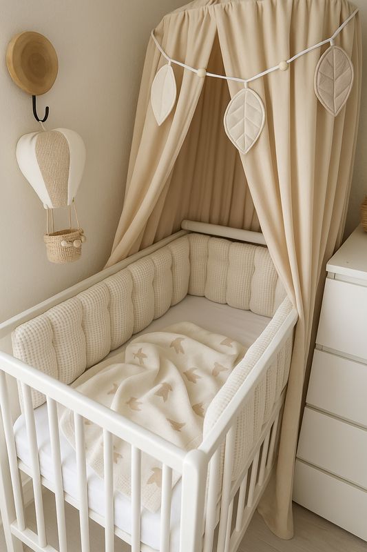 Bettumrandung aus Waffelpiqué 