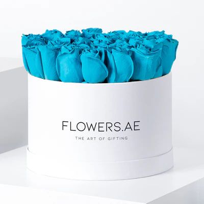 Tiffany Blue Roses Hatbox