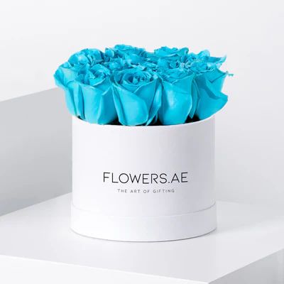 Petite Tiffany Blue Roses Hatbox