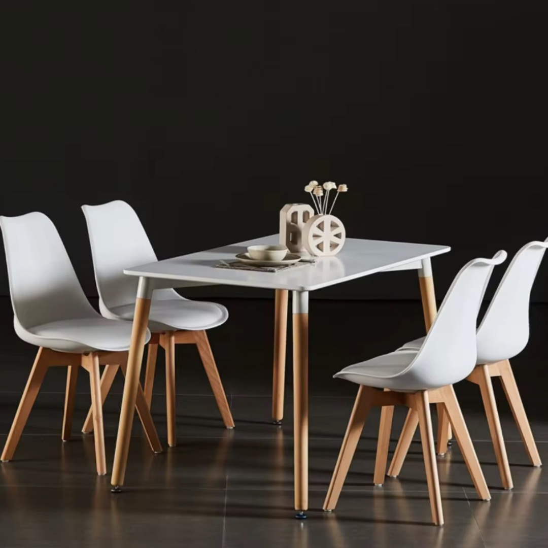 65 x Dining Tables Sets - 140 x 80 cm + 4 padded chairs - various colors available - USD 340 per set