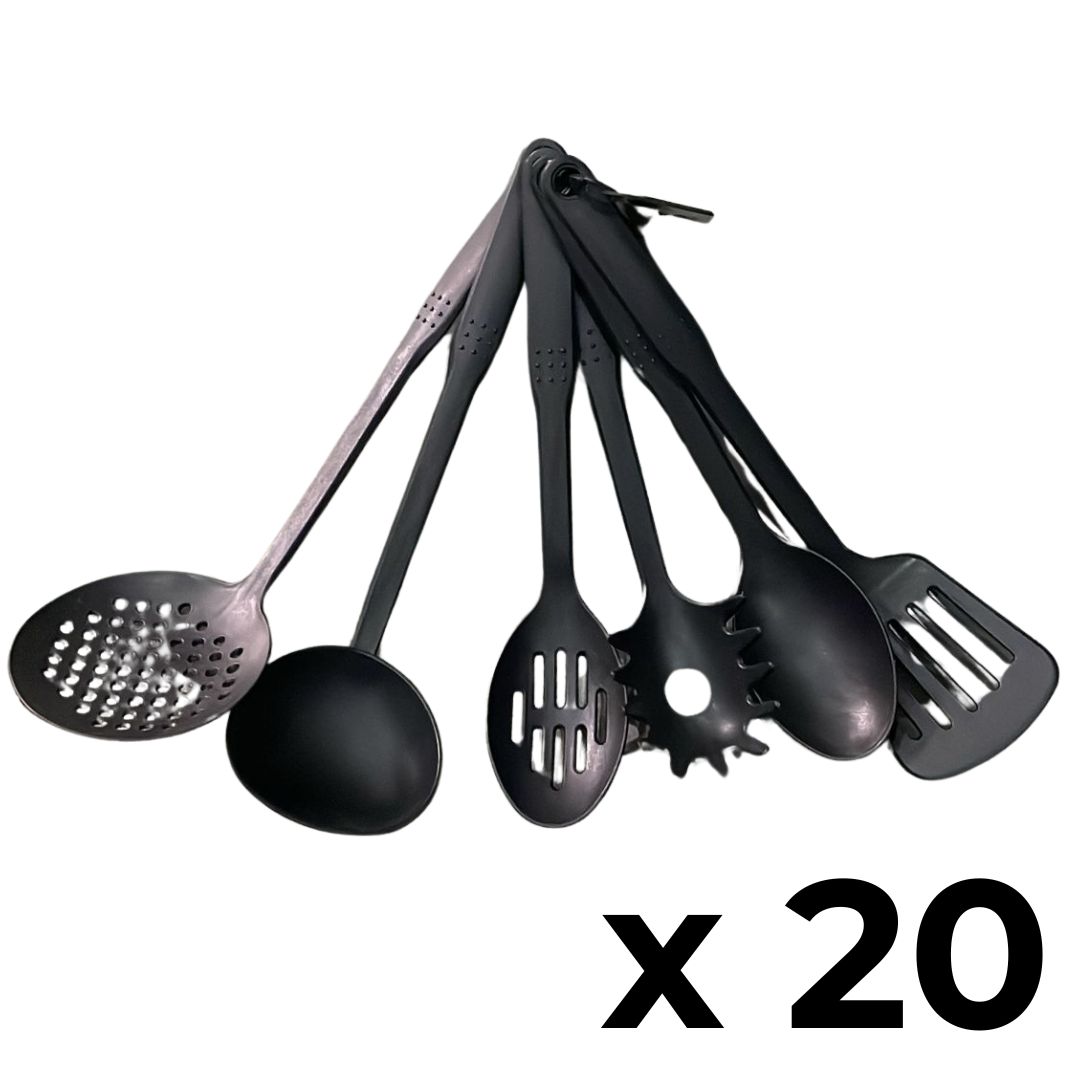 20 sets x Plastic Cooking Utensils - 6 pieces - USD 6.00 per set