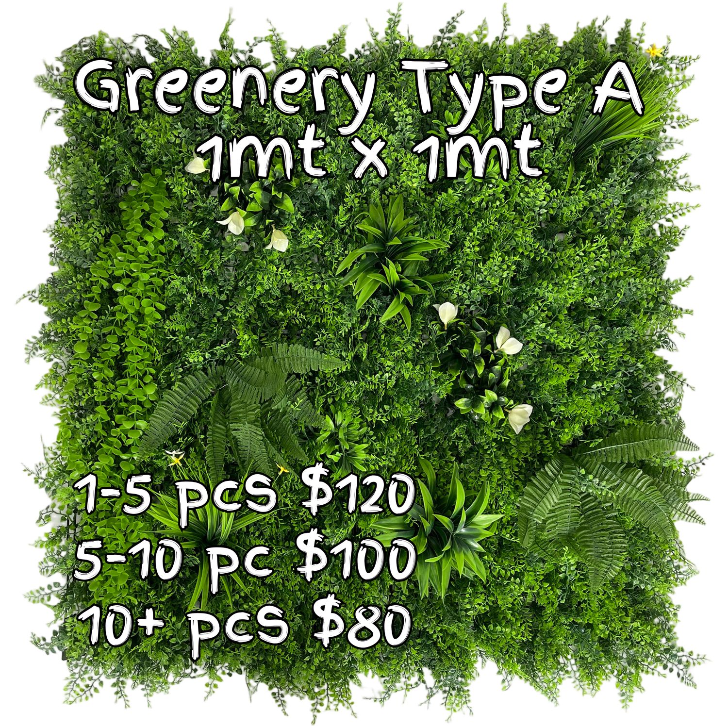 Green Wall, Vertical Wall, Artificial Plants, 1x1mt