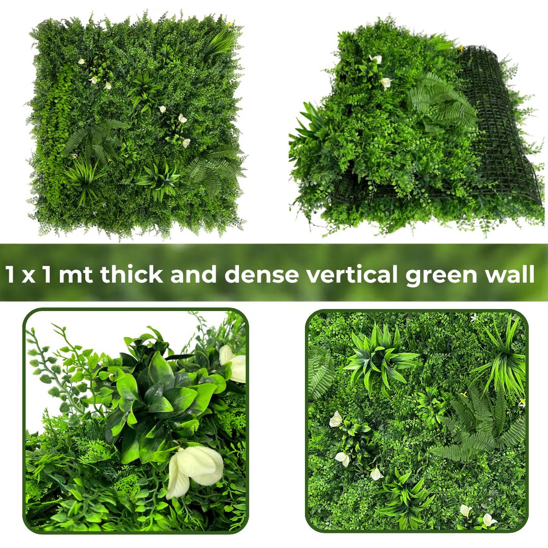 Green Wall, Vertical Wall, Artificial Plants, Fake Plants, 1x1mt